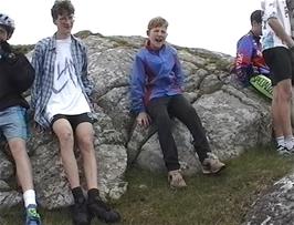 Jamie, John, Craig, Matthew and Luke near Stockinish youth hostel, Isle of Harris
